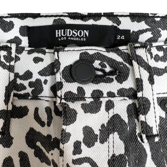 NWT NEW Hudson Jeans The Viper Mini Skirt In Washed Leopard Size 24 - Picture 7 of 9